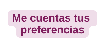 Me cuentas tus preferencias
